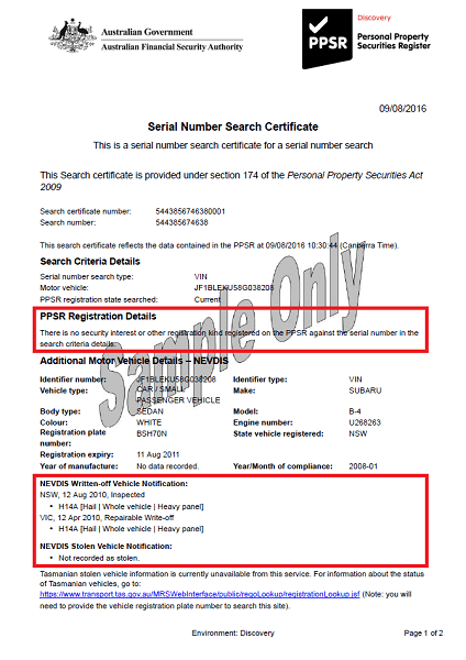 REVS check report